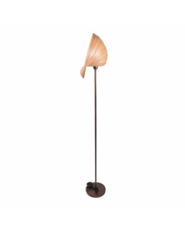 Lampadaire en bambou et pied en bronze H125