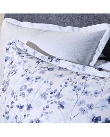 Taie d'oreiller satin bleu foncé 65x65 cm