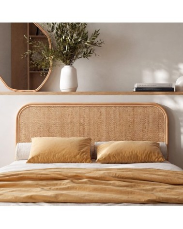 Tête de lit 140 cm en rotin naturel