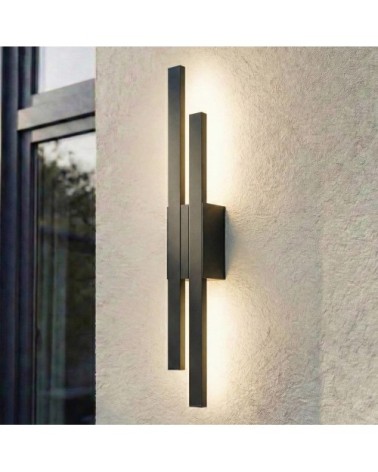 Applique exterieur led en aluminium noir