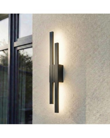 Applique exterieur led en aluminium noir