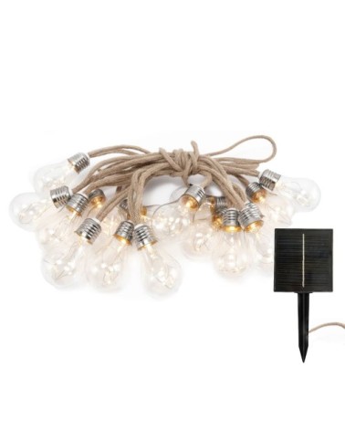 Guirlande solaire corde beige 8m