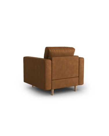 Fauteuil 1 place en imitation cuir chameau