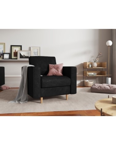 Fauteuil 1 place en imitation cuir noir