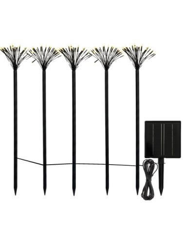 Lot de 5 piques solaires à piquer cuivre noir 5m