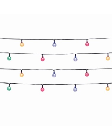 Lot de 2 guirlandes solaires plastique multicolore 40led