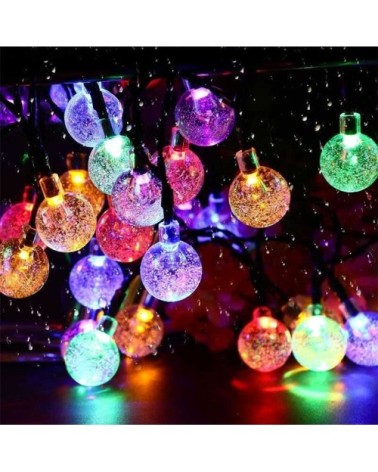 Lot de 2 guirlandes solaires plastique multicolore 40led