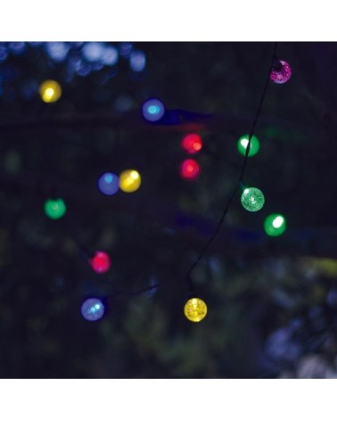 Lot de 2 guirlandes solaires plastique multicolore 40led