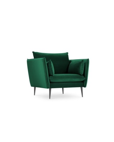 Fauteuil 1 place en velours vert bouteille