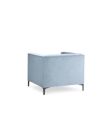 Fauteuil 1 place en velours bleu clair