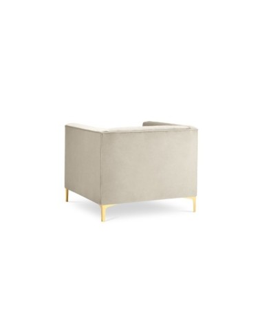 Fauteuil 1 place en velours beige