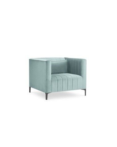 Fauteuil 1 place en velours menthe