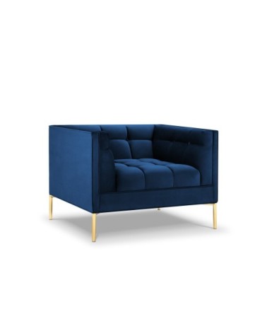 Fauteuil velours bleu roi 1 place