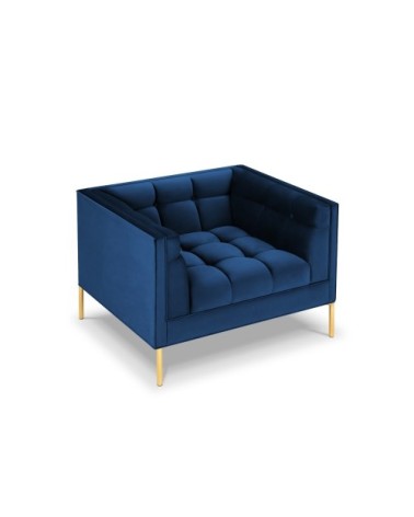 Fauteuil velours bleu roi 1 place