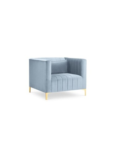 Fauteuil 1 place en velours bleu clair