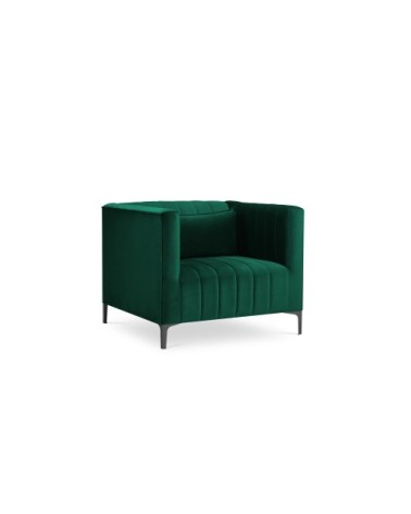 Fauteuil 1 place en velours vert bouteille