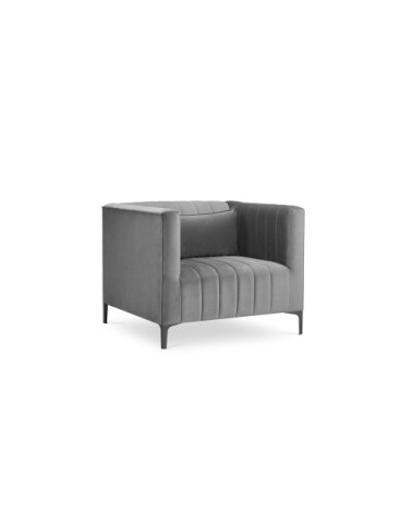 Fauteuil 1 place en velours gris clair