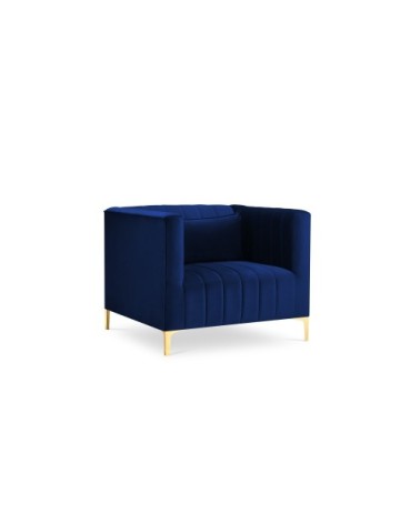 Fauteuil 1 place en velours bleu roi