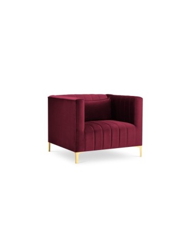 Fauteuil 1 place en velours rouge foncé