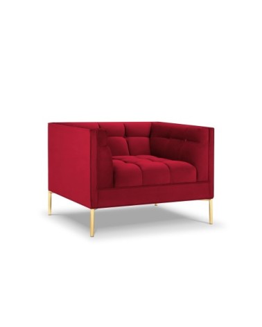 Fauteuil velours rouge 1 place