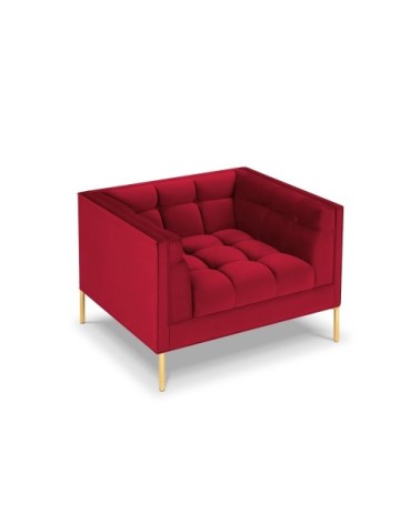 Fauteuil velours rouge 1 place