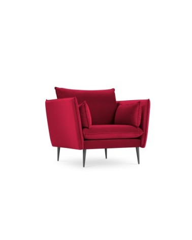 Fauteuil 1 place en velours rouge