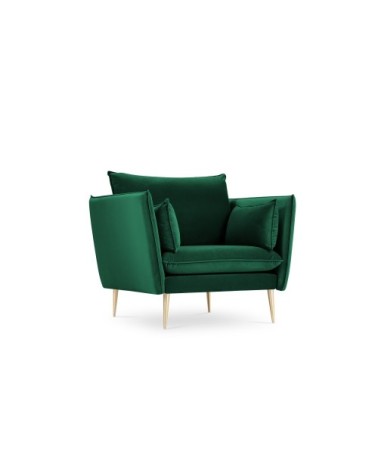 Fauteuil 1 place en velours vert bouteille