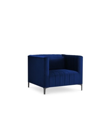 Fauteuil 1 place en velours bleu roi