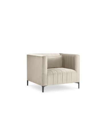 Fauteuil 1 place en velours beige