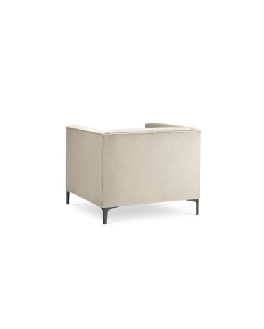 Fauteuil 1 place en velours beige