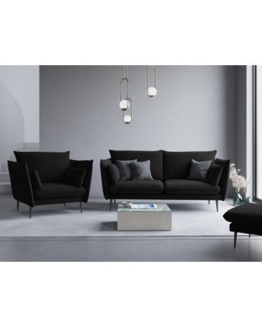 Fauteuil 1 place en velours noir