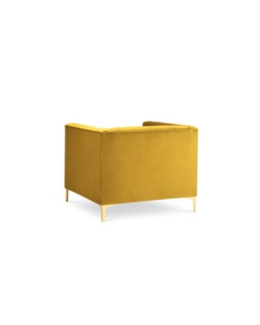 Fauteuil 1 place en velours jaune