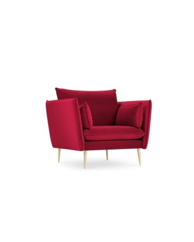 Fauteuil 1 place en velours rouge