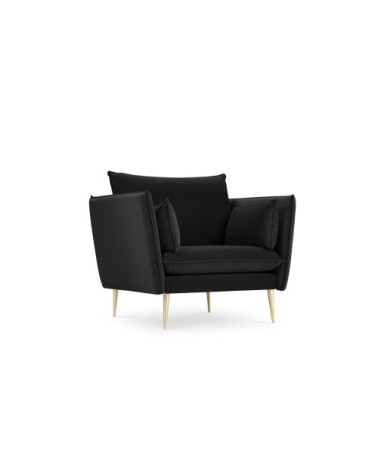 Fauteuil 1 place en velours noir