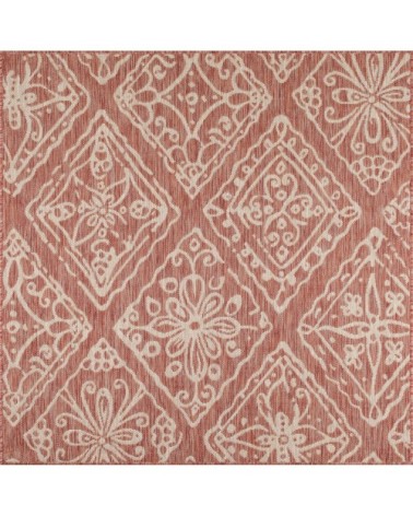Tapis avec ornement floral rose - 200x200