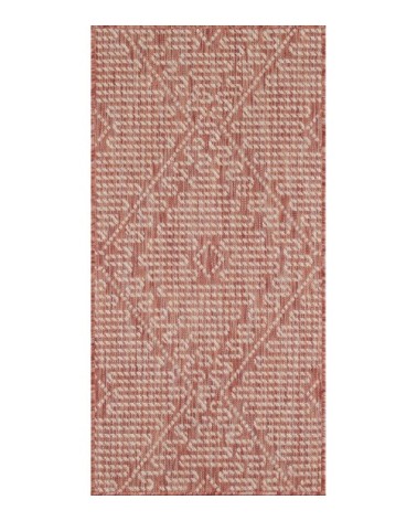 Tapis motifs géométriques rose - 70x140