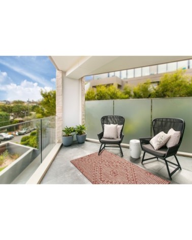 Tapis motifs géométriques rose - 70x140