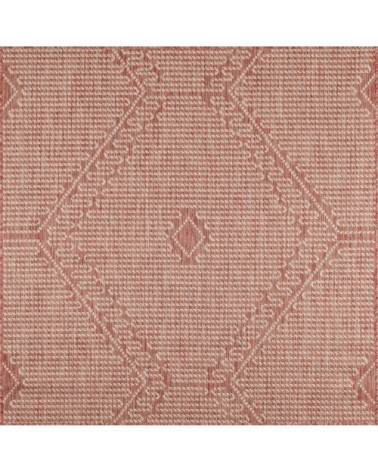 Tapis motifs géométriques rose - 200x200