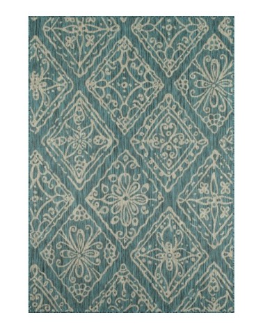 Tapis avec ornement floral turquoise - 120x160