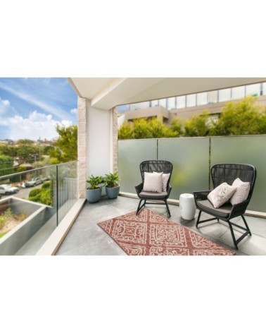 Tapis avec ornement floral rose - 70x140