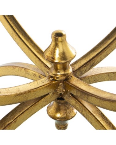 Table d'appoint ronde en métal doré et plateau miroir 49x49x62cm