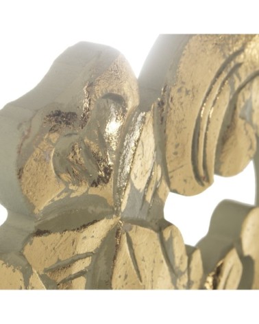 Miroir mural rond en bois taillé doré D90cm