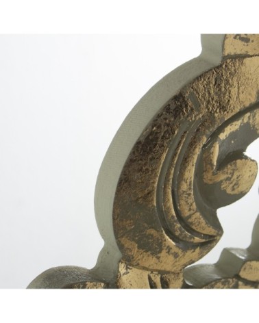 Miroir mural rond en bois taillé doré D90cm