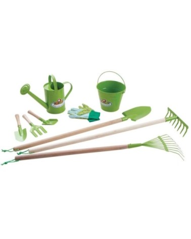 Kit 9 outils de jardinage pour enfant vert