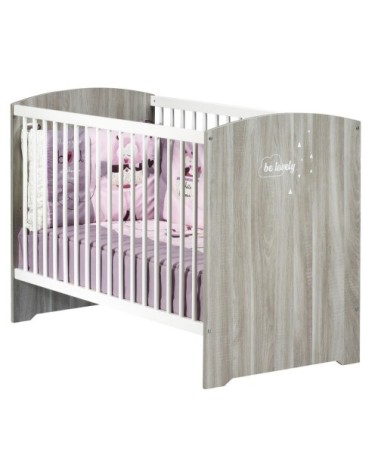 Lit 120x60 Hêtre cendré en Bois Gris foncé