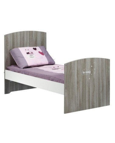 Little Big Bed 140x70 Hêtre cendré en Bois Gris foncé