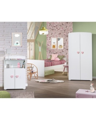 Lit combiné évolutif 120x60 en 90x190 en Bois Blanc