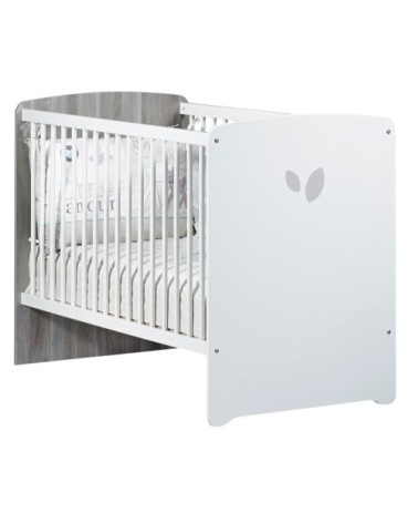 Lit bébé 120x60 sérigraphié en Bois Gris