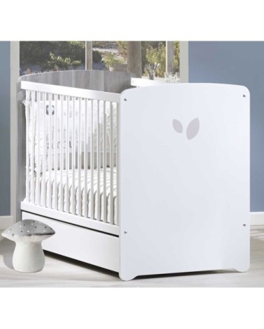 Lit bébé 120x60 sérigraphié en Bois Gris