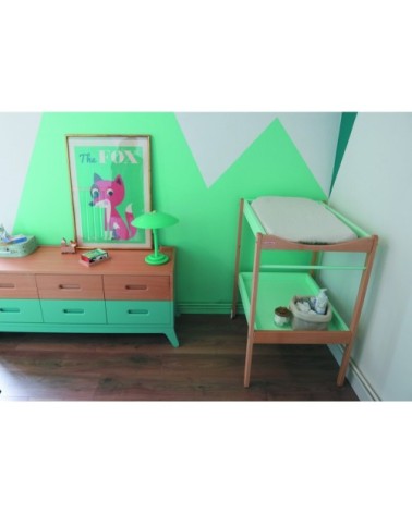 Table à langer  bicolore vert menthe - 72x90x55 cm